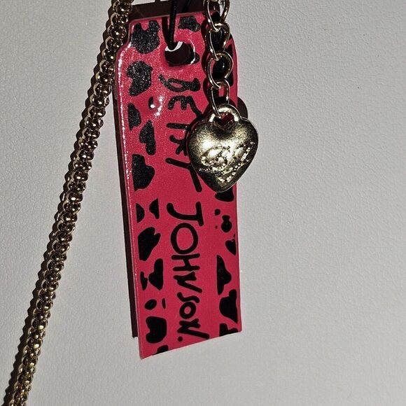 BETSEY JOHNSON GOLD ABSTRACT FLOWER PENDANT LARGE CITRINE RHINESTONE CENTER - Picture 4 of 4